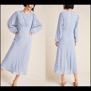 NWT Anthropologie blue midi dress